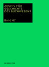 Buchcover Archiv für Geschichte des Buchwesens / 2012