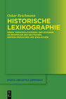 Buchcover Historische Lexikographie