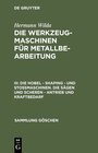 Buchcover Hermann Wilda: Die Werkzeugmaschinen für Metallbearbeitung / Die Hobel – Shaping – und Stoßmaschinen. Die Sägen und Sche