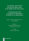 Buchcover Constitutions of the World from the late 18th Century to the Middle... / Aargau - Basel-Stadt