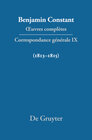 Buchcover Correspondance générale 1813–1815