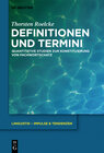 Buchcover Definitionen und Termini