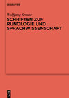 Buchcover Schriften zur Runologie und Sprachwissenschaft
