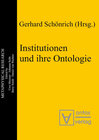 Buchcover Institutionen und ihre Ontologie