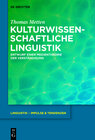 Buchcover Kulturwissenschaftliche Linguistik