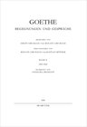 Buchcover Johann Wolfgang von Goethe: Goethe - Begegnungen und Gespräche / 1815-1816