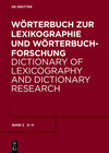 Buchcover Wörterbuch zur Lexikographie und Wörterbuchforschung / D - H