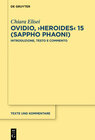 Buchcover Ovidio, ›Heroides‹ 15 (Sappho Phaoni)