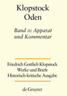 Buchcover Friedrich Gottlieb Klopstock: Werke und Briefe. Abteilung Werke I: Oden / Apparat und Kommentar