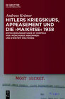 Buchcover Hitlers Kriegskurs, Appeasement und die „Maikrise“ 1938
