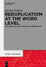Buchcover Reduplication at the Word Level
