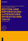 Buchcover Edition und Erforschung lateinischer patristischer Texte