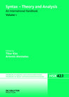 Buchcover Syntax - Theory and Analysis / Syntax - Theory and Analysis. Volume 1