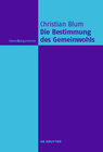 Buchcover Die Bestimmung des Gemeinwohls