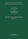 Buchcover Berichte und Abhandlungen / Berichte und Abhandlungen. Band 16