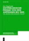 Buchcover Ostpreußische Presse von den Anfängen bis 1945