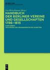 Buchcover Handbuch der Berliner Vereine und Gesellschaften 1786–1815
