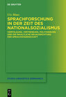 Buchcover Sprachforschung in der Zeit des Nationalsozialismus