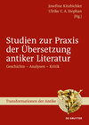 Buchcover Studien zur Praxis der Übersetzung antiker Literatur