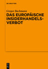 Buchcover Das Europäische Insiderhandelsverbot