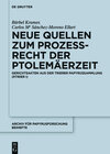 Buchcover Neue Quellen zum Prozeßrecht der Ptolemäerzeit