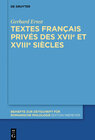 Buchcover Textes français privés des XVIIe et XVIIIe siècles