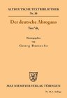 Buchcover Der deutsche Abrogans