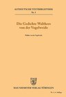 Buchcover Die Gedichte Walthers von der Vogelweide