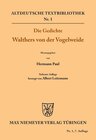 Buchcover Die Gedichte Walthers von der Vogelweide