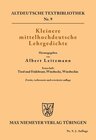 Buchcover Kleinere mittelhochdeutsche Lehrgedichte