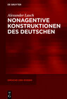 Buchcover Nonagentive Konstruktionen des Deutschen