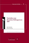 Buchcover Statistiken zum Deutschen Stiftungswesen 2007