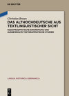 Buchcover Das Althochdeutsche aus textlinguistischer Sicht