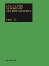 Buchcover Archiv für Geschichte des Buchwesens / 2017