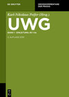 Buchcover UWG / Einleitung; §§ 1-3