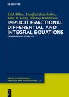 Buchcover Implicit Fractional Differential and Integral Equations