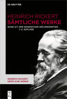 Buchcover Heinrich Rickert: Heinrich Rickert: Sämtliche Werke / Der Gegenstand der Erkenntnis