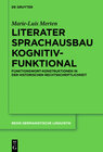 Buchcover Literater Sprachausbau kognitiv-funktional