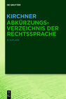 Buchcover Kirchner – Abkürzungsverzeichnis der Rechtssprache