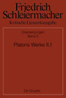 Buchcover Friedrich Schleiermacher: Kritische Gesamtausgabe. Übersetzungen / Platons Werke II,1, Berlin 1805. 1818