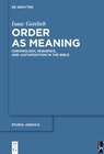 Buchcover Order as Meaning
