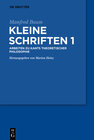 Buchcover Manfred Baum: Kleine Schriften / Manfred Baum: Kleine Schriften. Band 1