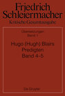 Buchcover Friedrich Schleiermacher: Kritische Gesamtausgabe. Übersetzungen / Hugo (Hugh) Blairs Predigten