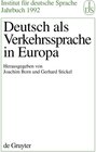 Buchcover Deutsch als Verkehrssprache in Europa
