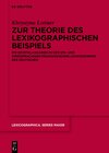 Buchcover Zur Theorie des lexikographischen Beispiels