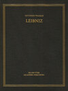 Buchcover Gottfried Wilhelm Leibniz: Sämtliche Schriften und Briefe. Allgemeiner... / Mai – Dezember 1706
