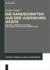 Buchcover Die Handschriften aus der Judäischen Wüste