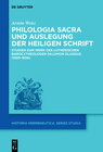 Buchcover Philologia Sacra und Auslegung der Heiligen Schrift