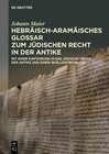 Buchcover Hebräisch-aramäisches Glossar zum jüdischen Recht in der Antike