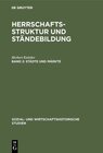 Buchcover Herrschaftsstruktur und Ständebildung / Städte und Märkte